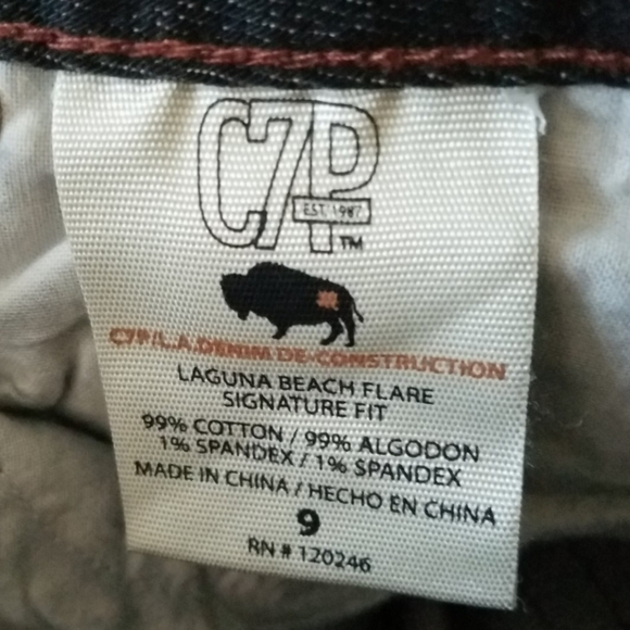 DENIM VINTAGE RETRO CHIP AND PEPPER LAGUNA BEACH FLARE WIDE JEANS SIZE 9 - Picture 7 of 8